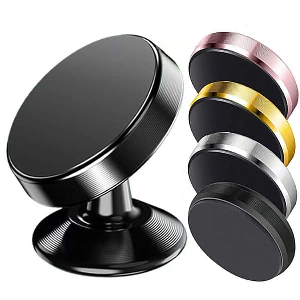 Magnetisk bilhållare universal stativ för iPhone Xiaomi Huawei Samsung instrumentbräda Black Silver-Rotate