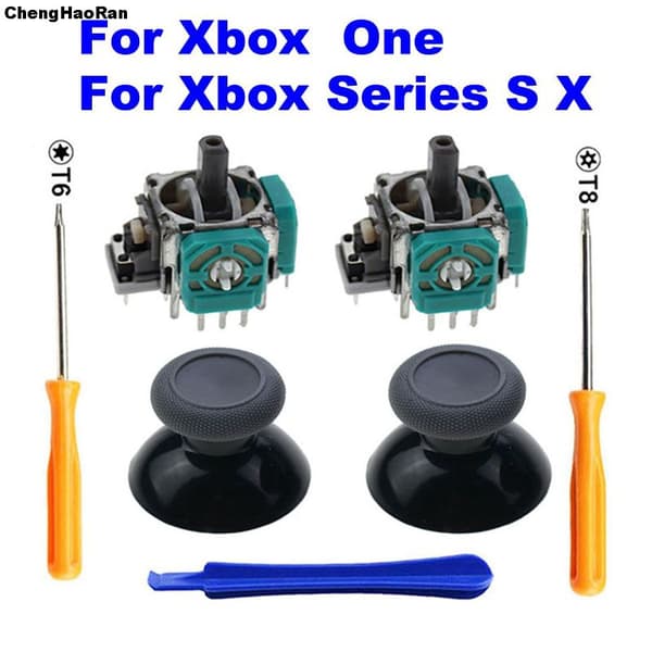 2 stk. 3D analog joystick sensormodul, potentiometre og thumbstick til Xbox One S X-serie controller C