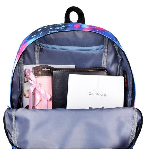 Fortnite Rygsæk - Vandtæt skoletaske med USB og hovedtelefonstik Blue