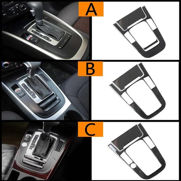 Äkta kolfiber mittkonsol växelspakspanel täckram för Audi A4 B8 A5 2009 2010 - 2016/ Q5 2010-2018 B