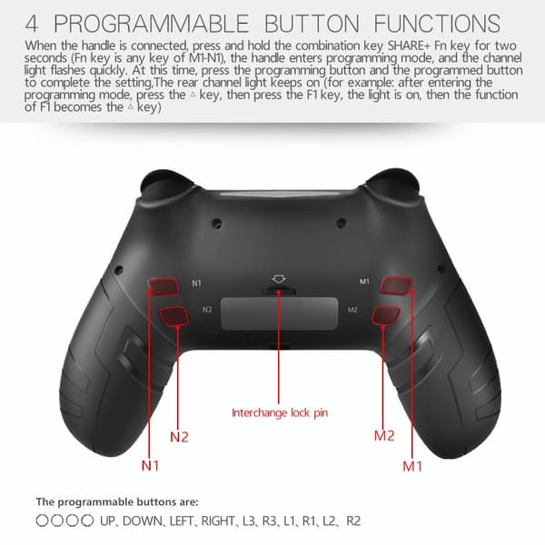 Kontroller för PS4 PS3 PS Playstation 4 3 PC-kontroll Trådlös Bluetooth Mobil Android TV Gamepad Spelkontroll Joystick Telefon Black