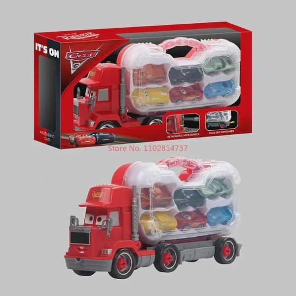 Disney Pixar Bilar Set Lightning McQueen Figurer Jackson Storm Mack Uncle Truck Pull-Back Bilar Modell Docka Barnleksak Som Present with box