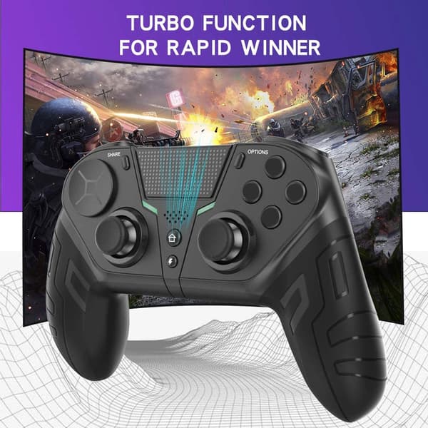 Controller til PS4 PS3 PS Playstation 4 3 PC-kontrol Trådløs Bluetooth Mobil Android TV Gamepad Gaming Game Pad Joystick Telefon Green Bag Adapter