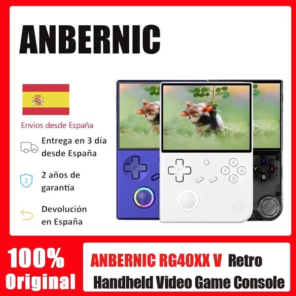 ANBERNIC RG40XXV: 64-bitars Linux Retro Gaming Console, 4" IPS-skärm, 5G WiFi, Bluetooth, HD-utgång 64G Black