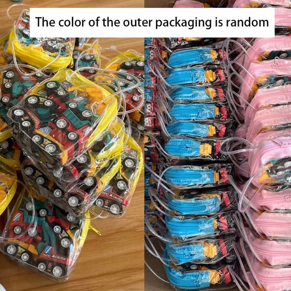 6/12 st Mini Inertial Pull Back Engineering Car Brandbil Set Barn Barn Tecknade Leksaker Födelsedagspresent 6pcs random