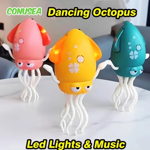 Luminous Dancing Octopus Fidget Toy - Interaktiv stresslindring for børn og voksne Red