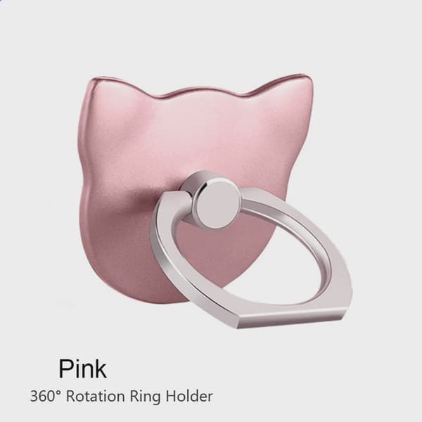 360° roterbar foldbar universal telefonholder fingerringstativ til iPhone Xiaomi tablet Rose Gold
