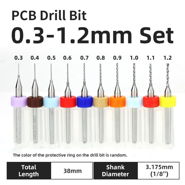 TOOLEYE 10-delt 0,1-1,0 mm printkortbor mikrokarbidbor printkort træmodellering PCB 0.5-1.4 mm 10 pcs