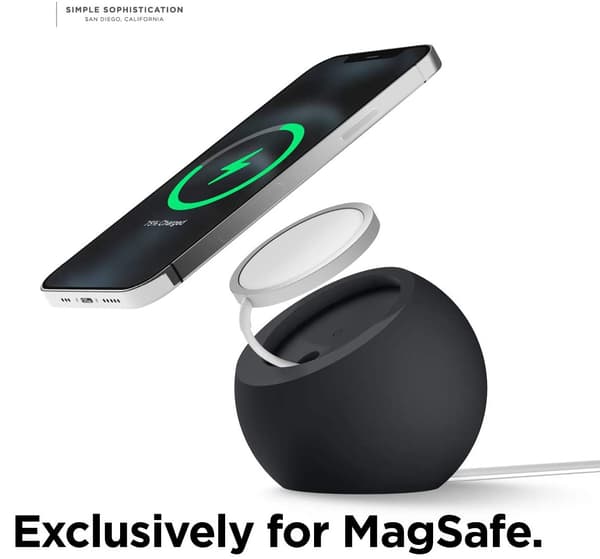 Magnetisk silikone bordkugleholder til Apple MagSafe iPhone 16 15 14 trådløs opladerdock White