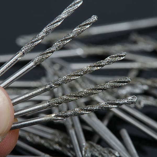 10-delt 0,8-3 mm diamantbelagt spiralborsæt HSS-spids massive bits til jadebearbejdning 3 mm  10 pcs  Round shank