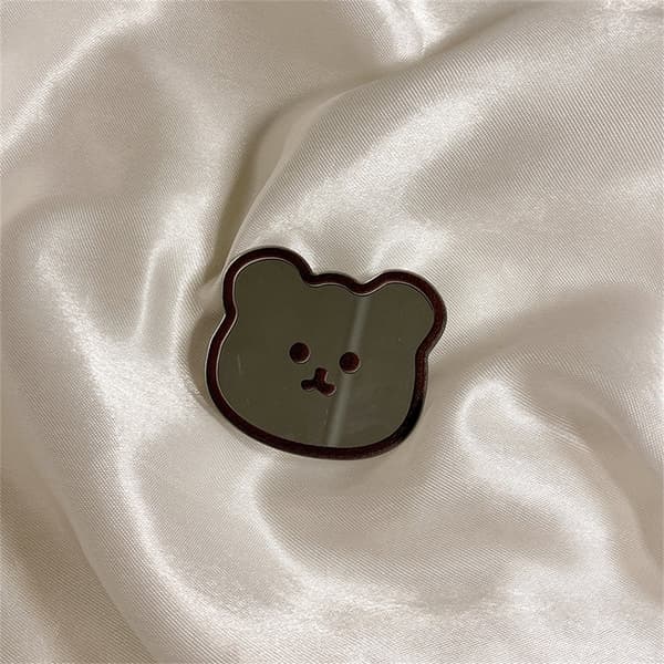 Rakkaussydänmeikkipeilipuhelinpidike iPhone 15 -lisävarusteille PT023-Black Bear