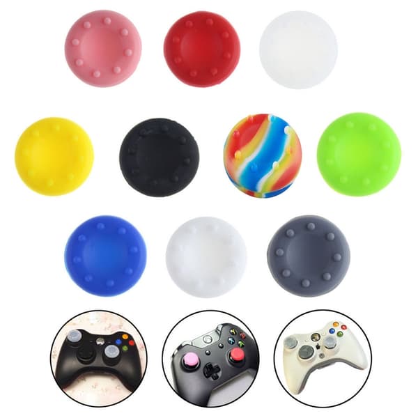2 stk. til PS3 PS4 XBOX 360 gummi silikone hætte analog controller silikone hætte dæksel thumb stick greb joystick hætter tilbehør Blue