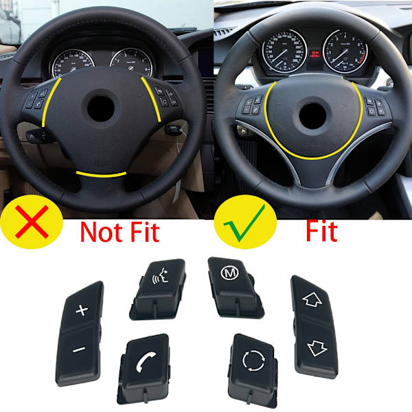 Bilstyling Ratt M-knapp Ersättningsskydd Passar till BMW 1 3-serie X1 E81 E82 E87 E88 E90 E92 E93 M3 E84 Tillbehör B Model Blue