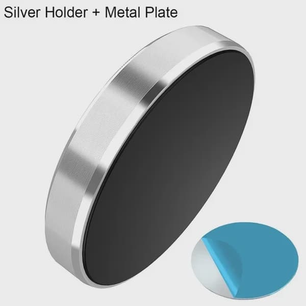 Magnetisk Bilholder Universal Stativ til iPhone Xiaomi Huawei Samsung Dashboardmontering Silver-Fixed