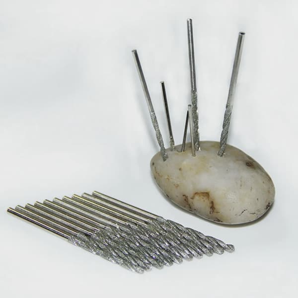 10-delt 0,8-3 mm diamantbelagt spiralborsæt HSS-spids massive bits til jadebearbejdning 3 mm  10 pcs  Round shank