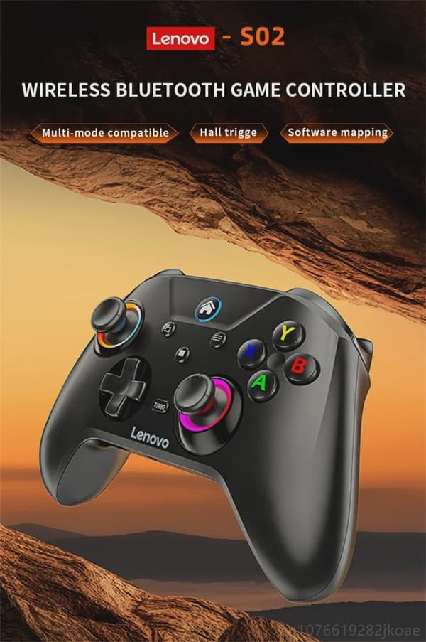 Ny Lenovo S02 trådløs controller Bluetooth-gamepad til Nintendo Switch, PC, Android TV, IOS PC-joysticks med seks akser og dobbelt vibration S02 White Bag Receiv