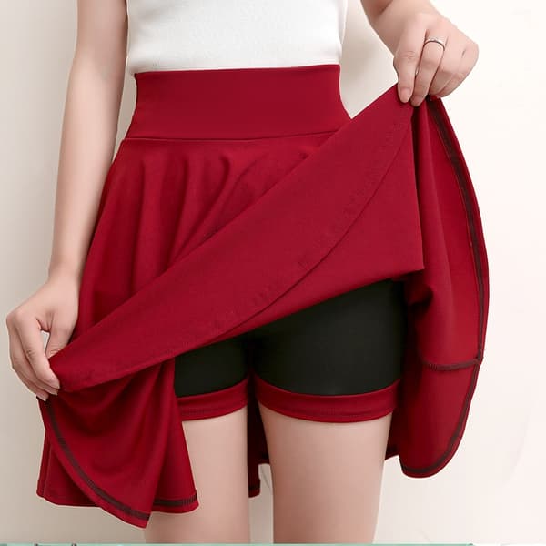 2025 Flared Nederdele Dame Basic Shorts Nederdel Mode Alsidig Sort Casual Mini Skater Medium Plisseret Fluffy Skirt Plus Size black Size M