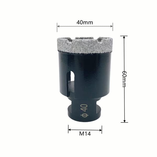 M14 gevind tørt vakuumloddet marmor murværk hulsavåbner diamantborekernebor til keramik 40 mm