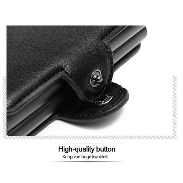 Kortetui Tyverisikring med signalblokerende RFID- Læder 5 farver Brown Brun PU Läder 12 kort