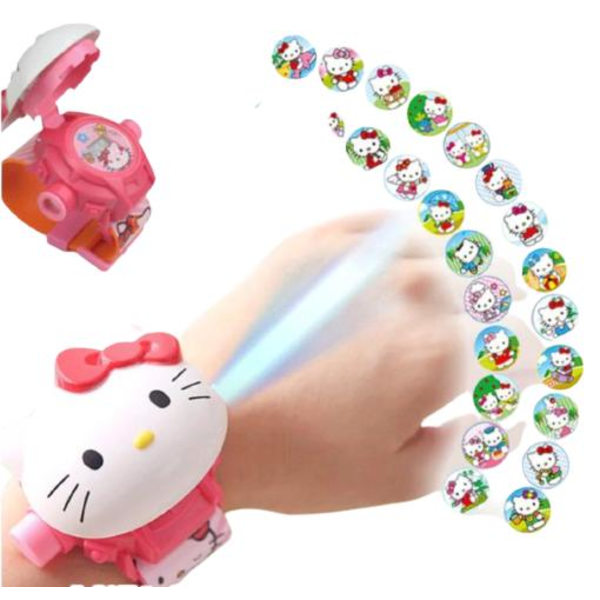 Hello Kitty klocka med projector funktion 24st Bildspel julklapp