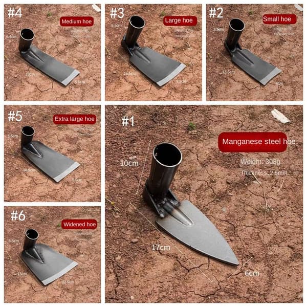 Slitstark trädgårdshacka Hushållsredskap Utomhusbruk Smide Ogräsrensningshacka för grävning Jord Plantering Grönsaker Blommor Style 1