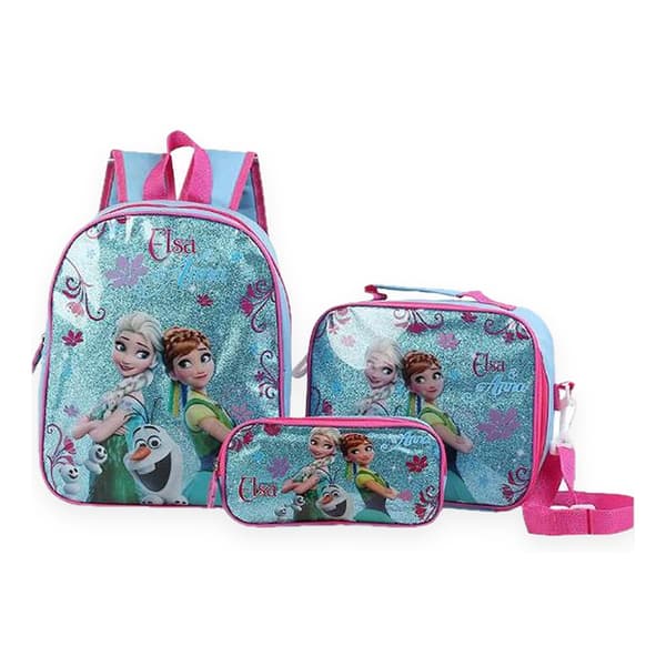 Blue- Frozen Backpack School Bag 3 Pack Birthday Gift Blue