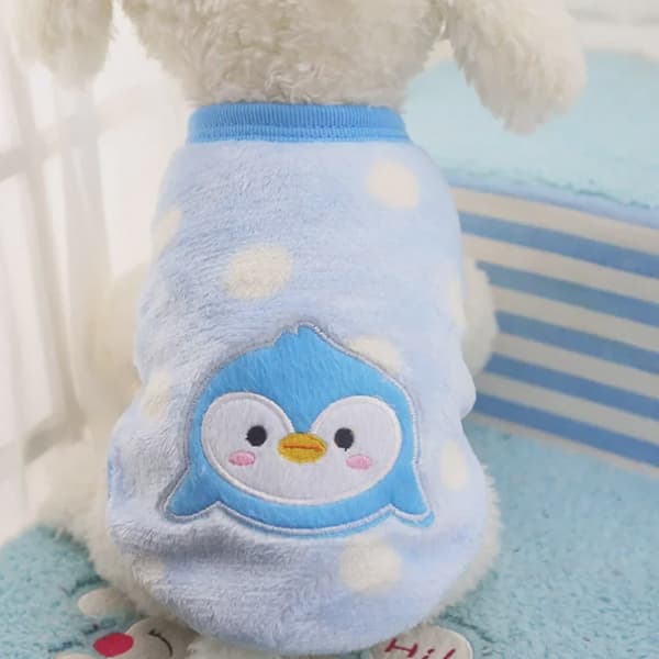 Fleece Hundkläder Vinter Liten Hundväst Tecknad Liten Tekopp Pudelkläder För Hundar Tröja 3 Size S