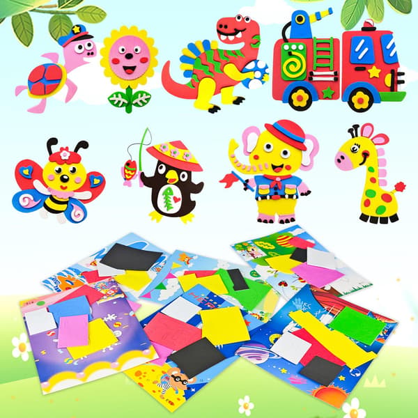 3D EVA Foam Animal Sticker Pussel för barn - DIY Craft Kit, pedagogisk födelsedagspresent Randomly 20 Patterns
