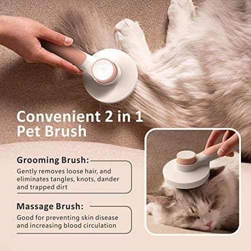 Selvrensende Slicker Brush til hunde og katte fjerner underulden Grey