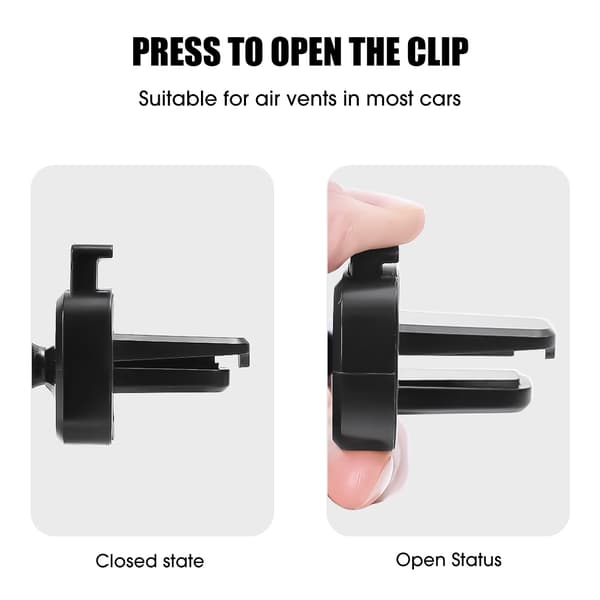 Universel 17 mm kuglehoved bilholder til montering på luftventil Pressing Clip