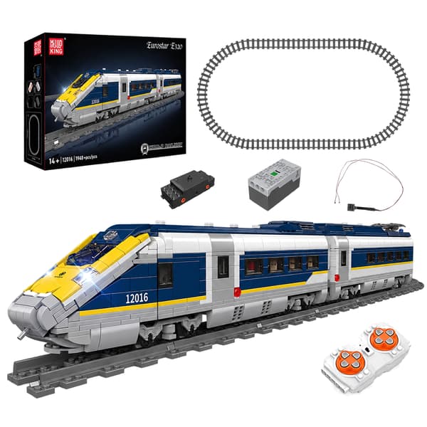 Tekninen junasarja British Express Passenger Train E320 Rakennuspalikat APP RC High Speed ​​Train Lelut lapsille Gitfs 12016