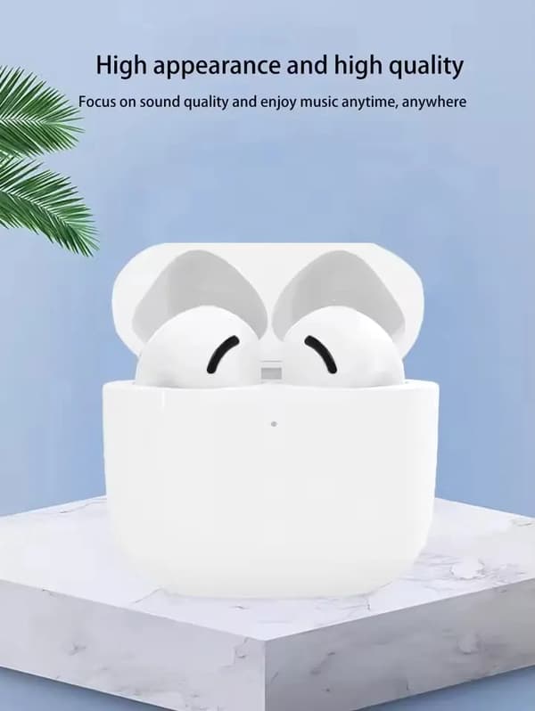 Bluetooth-headset TWS trådlösa hörlurar Bluetooth-hörlurar med lång batteritid, pekkontroll, öronsnäckor för Android IOS PC White