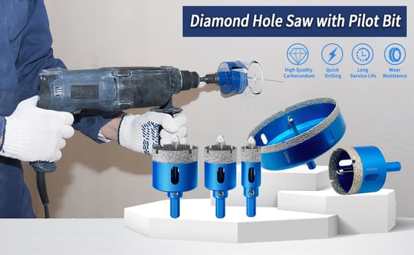 Diamantbelagte borehoveder 18-150 mm hulsav til keramiske fliser med positionsbor til glasmarmor 55 mm
