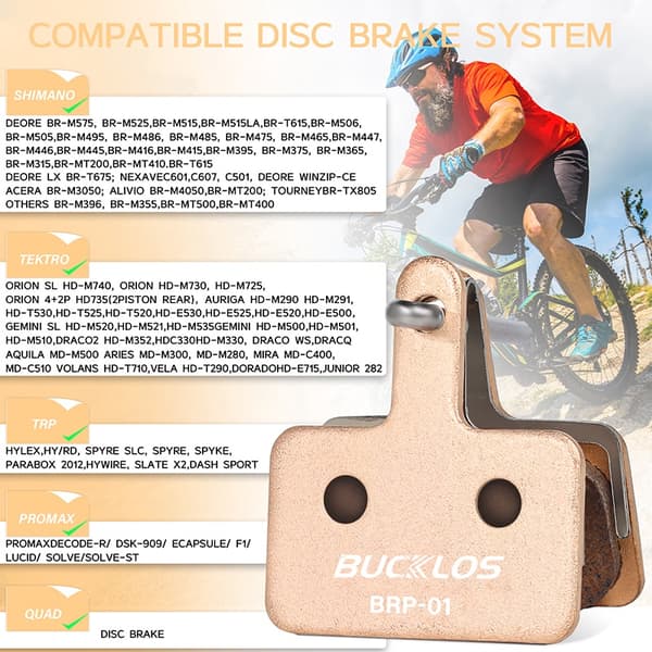 BUCKLOS Sintrede MTB Bremseklodser til B01S B05S Hydraulisk Skivebremse Mountainbike Sintered 6Pairs
