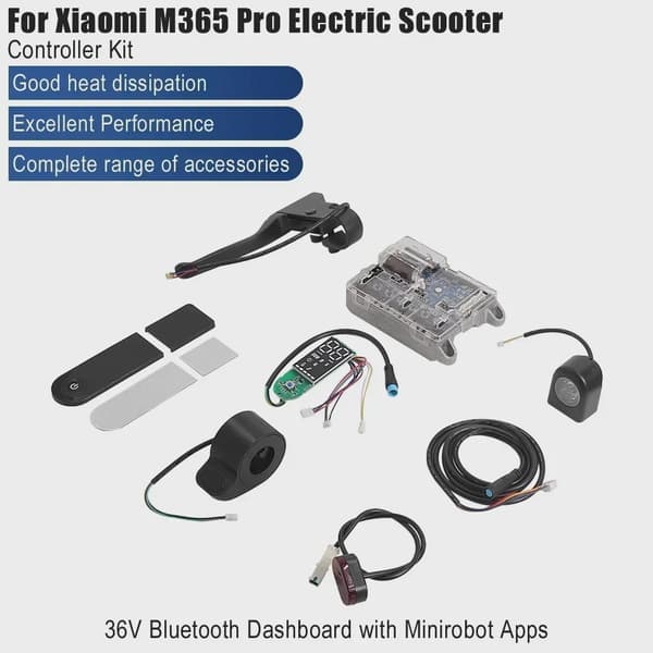 Xiaomi M365/PRO Scooter Moderkort Kontrollenhet BT Digital Display Bromsspak Gaspedal Ljus SET B