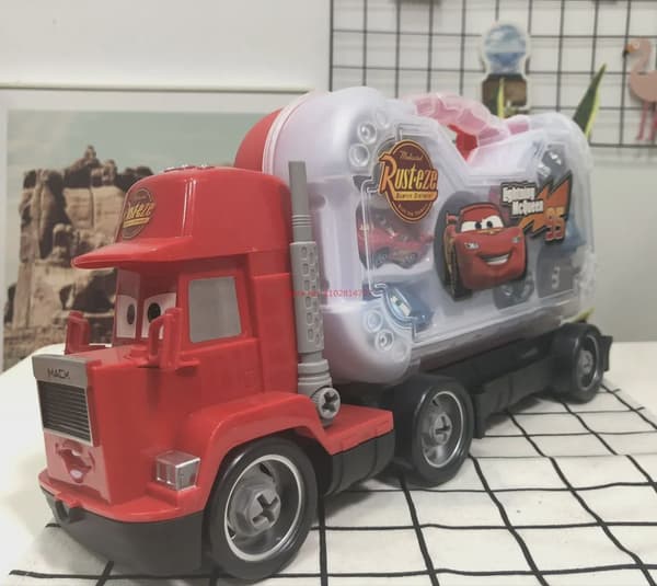 Disney Pixar Bilar Set Lightning McQueen Figurer Jackson Storm Mack Uncle Truck Pull-Back Bilar Modell Docka Barnleksak Som Present with box
