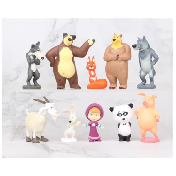 10 Pack Masha och björnen figurer (3-6CM)