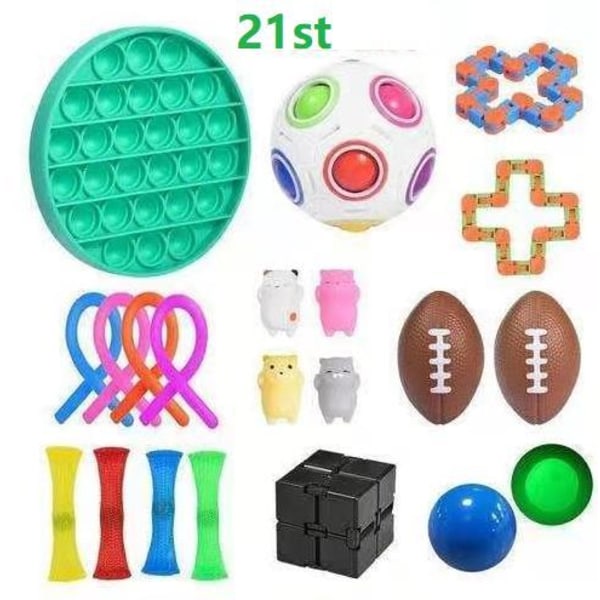 21 Pack Fidget Toys Pop it Stress Ball Leksak Relax Antistres