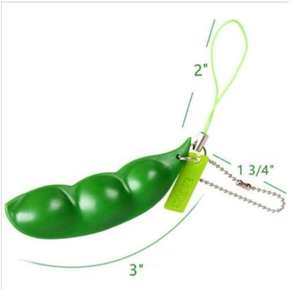 Sensory Grön Leksak Green Beans Bönor Fidget Böna Toys Leksak