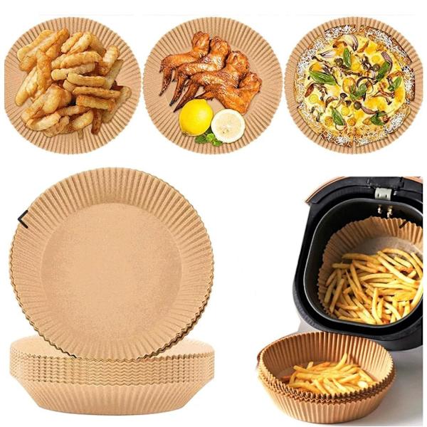 100 Pack 16cm Air Fryer Papper Engångspapper Pergament Formar