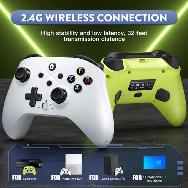 Trådløs controller med gamingvibration, Hall-effekt, 6-akset gyrosensor, turbofunktion og gamepads til Xbox One S/X/Series S/X/Switch blue