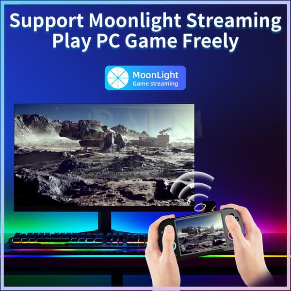 ANBERNIC RG40XX H Retro handhållen spelkonsol 64Bit 4 tums IPS-skärm Linux 5G WIFI Bluetooth Gray 256G Only Game Console