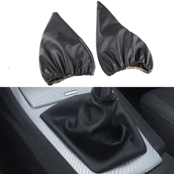 Bilens läderväxelspakskrage handbromsdamaskskydd för BMW 3-serie E30 E34 E36 E46 M3 Z3 interiörtillbehör black
