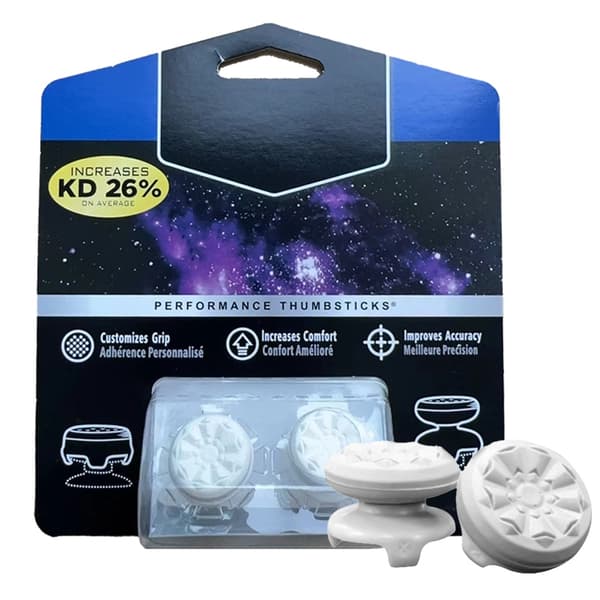 2 silikone-tommelfingergreb til P5/P4, højtydende analogt joystick til PS4 PS5 Galaxy joystick Silikonehætte white a pair