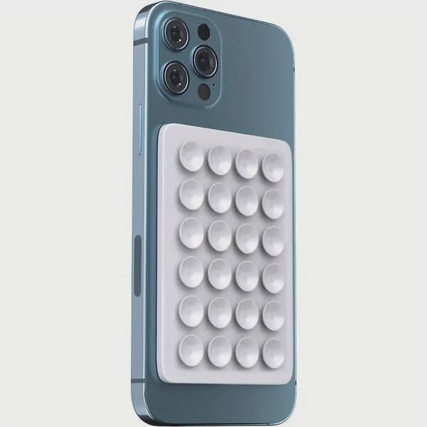 Fyrkantig silikon sugkoppstelefonhållare halkfri väggmonteringsstativ för iPhone Xiaomi Pink