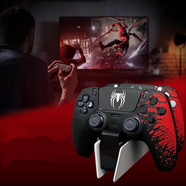 Til PS5 Controller Cover Anti-slip Silikone Beskyttende Hud Kompatibel med PS5 Controller med Thumb Grip Cap Sticker A
