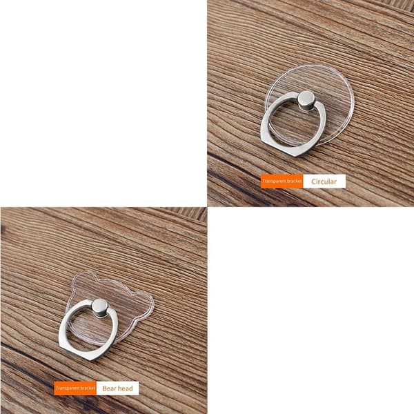 Universal Magnetisk Telefonholder Ringstativ til iPhone 12XS Transparent Mobiltelefon Cat head-2pcs