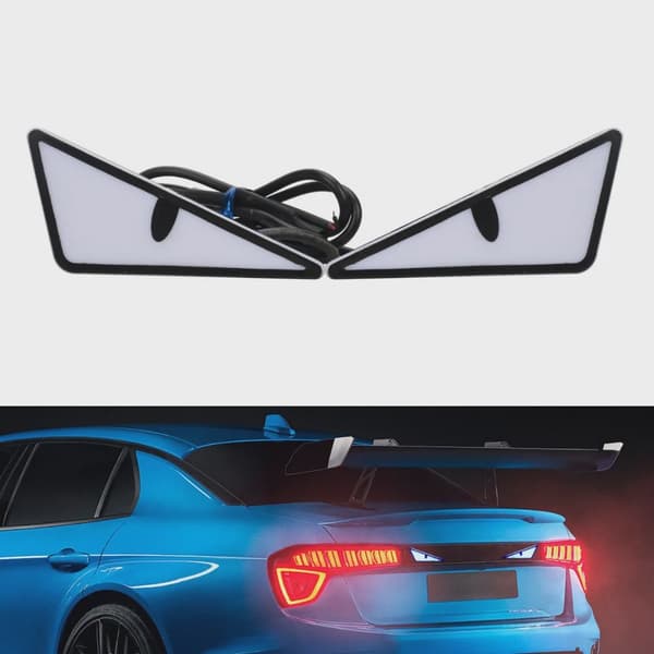 Fin Universal Motorcykel LED Devil Eyes Dynamisk Forlygte Mini Projektor Linse Lampe Motorcykel Tilbehør triangleYellow apair
