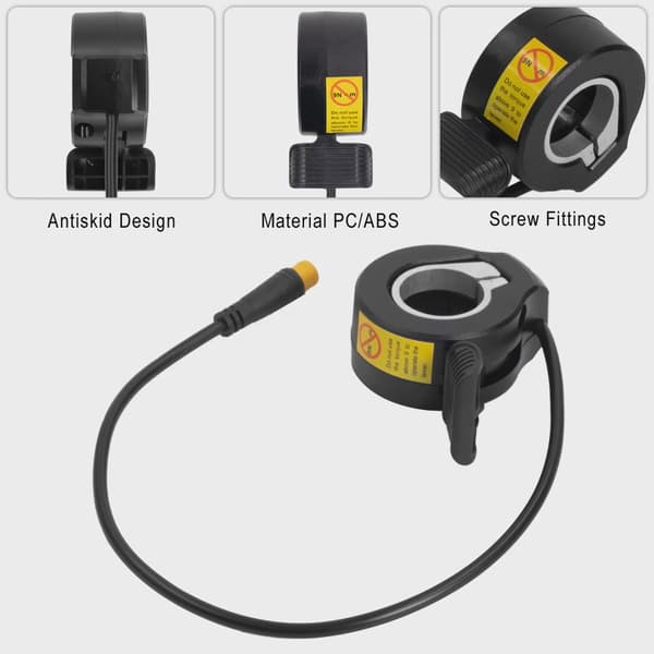 12V-72V Vandtæt 3-benet tommelfingergrebshastighedsregulator til elcykelgaspedal WP Plug 1pc