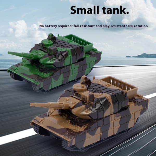 2025 Nya i lager tecknade barnleksaksbil mini pull-back tank bilmodell utan batteri falltålig små leksaker för barn. Randomly select one